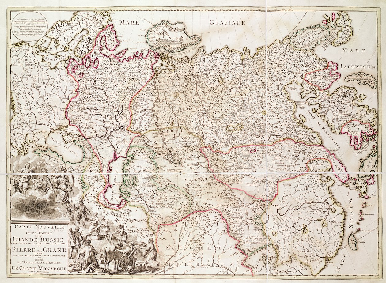 रूस, c.1725 (हाथ से सजी रंग की) द्वारा फ्रेंच स्कूल