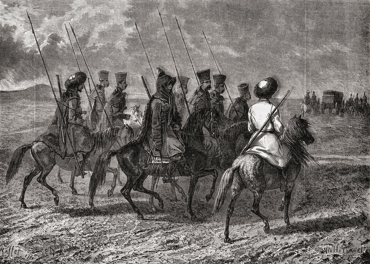 18 वीं शताब्दी में रूसी Cossacks द्वारा फ्रेंच स्कूल