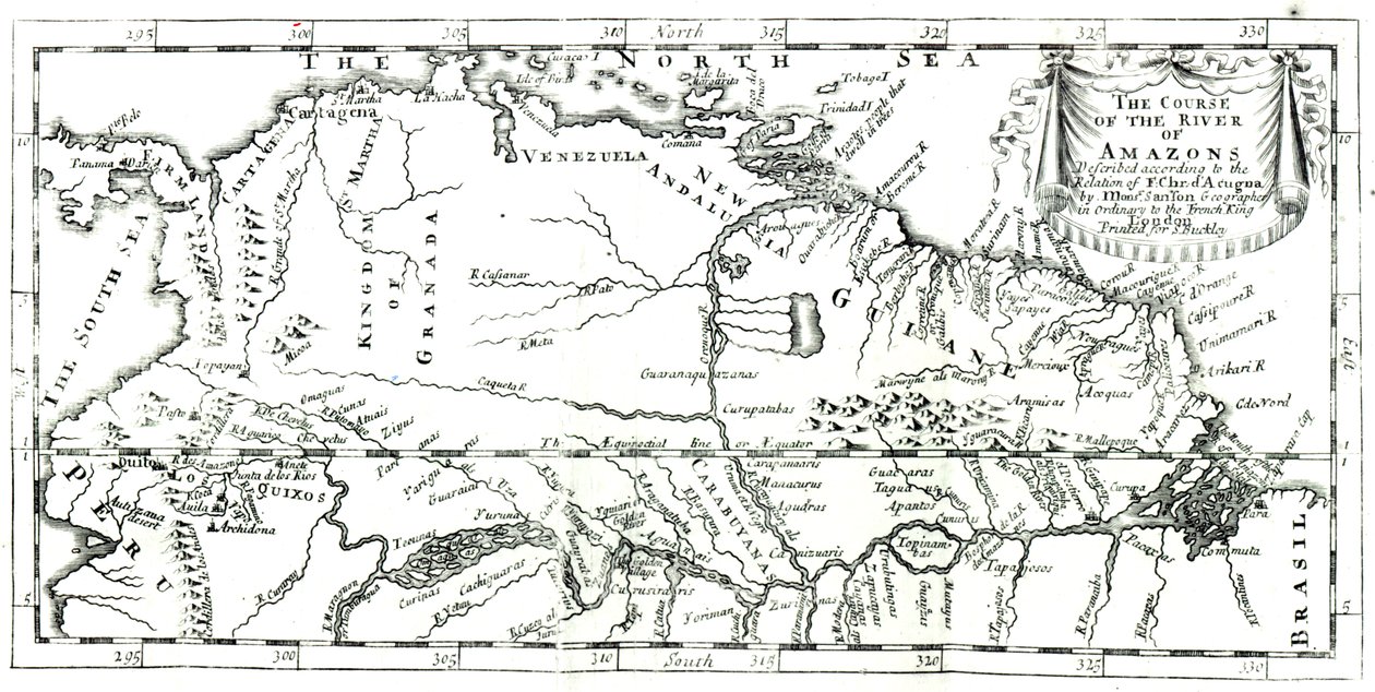 अमेज़ॅन नदी का पाठ्यक्रम, 1698 द्वारा फ्रेंच स्कूल