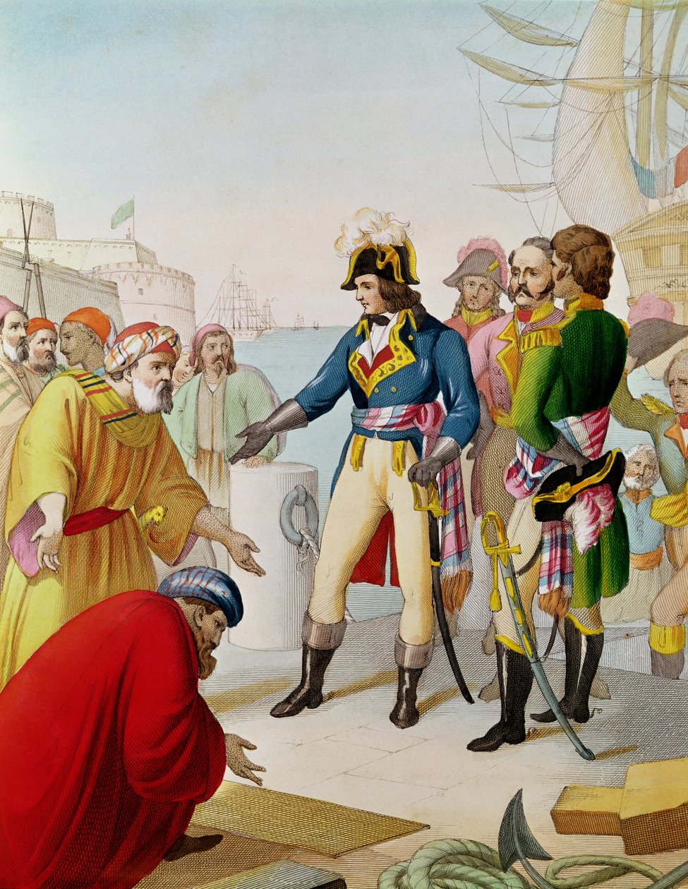 1798 में अलेक्जेंड्रिया में नेपोलियन का विघटन (1769-1821) द्वारा फ्रेंच स्कूल