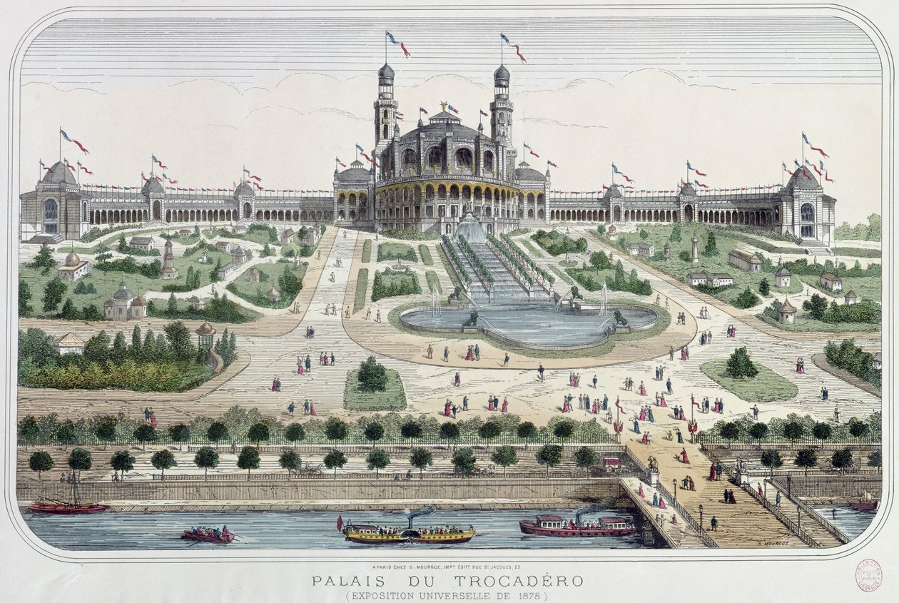 1878 में पेरिस में यूनिवर्सल प्रदर्शनी में Trocadero पैलेस द्वारा फ्रेंच स्कूल