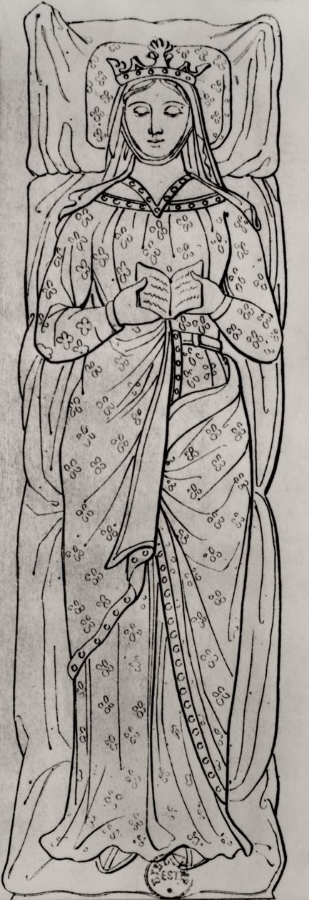 एक्विटाइन के रिकुम्बेंट एलेनोर (c.1122-1204) (158139 का विस्तार) द्वारा फ्रेंच स्कूल