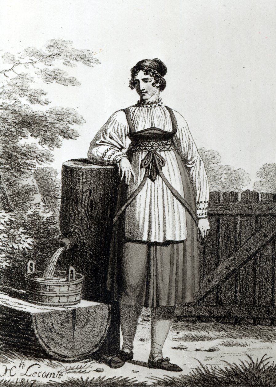 टिरोलियन किसान लड़की, 1817 द्वारा फ्रेंच स्कूल