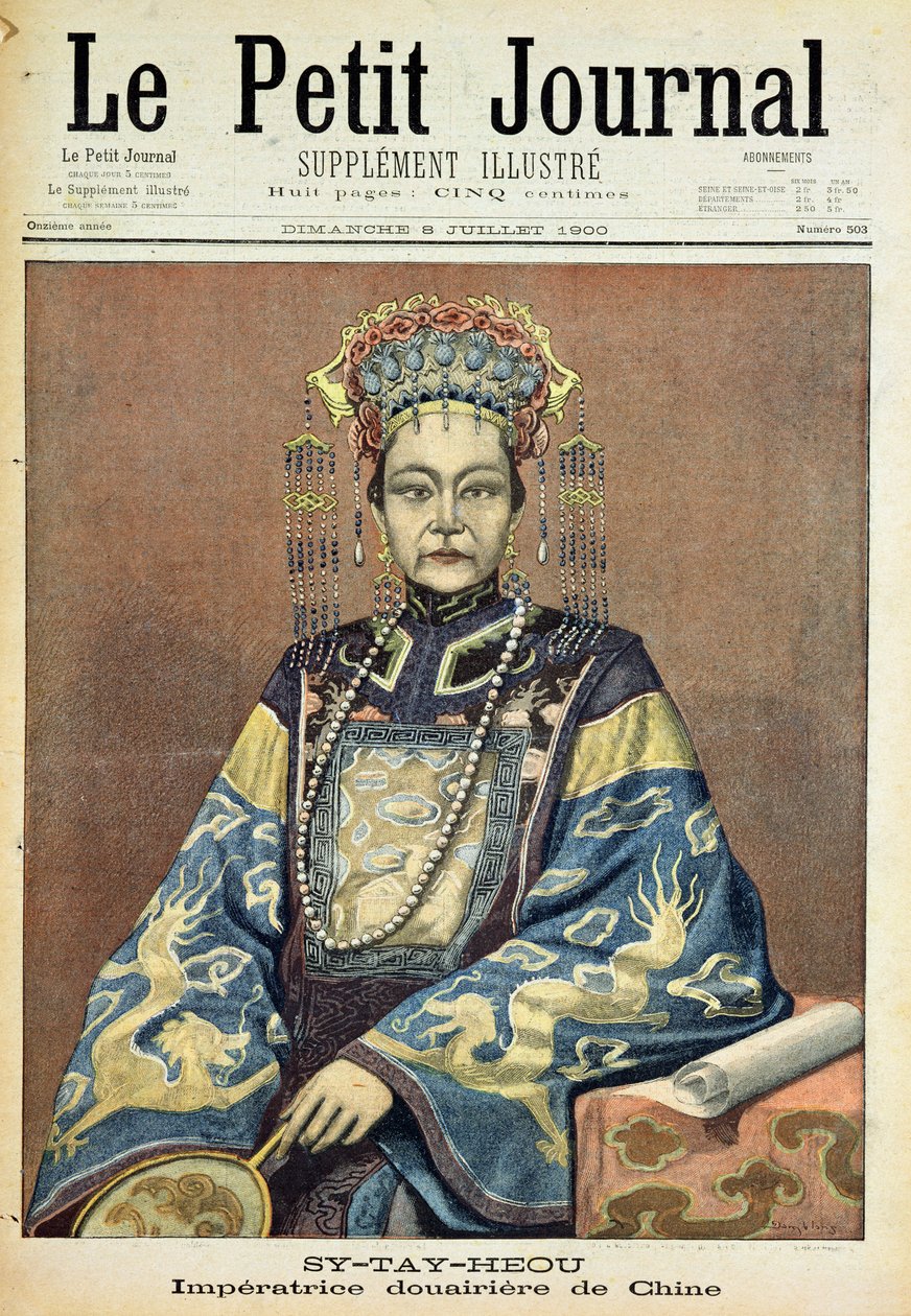Tz&39;U-Hsi (1835-1908) &39;ले पेटिट जर्नल&39; से चीन की महारानी डॉवोर, 8 जुलाई 1900 द्वारा फ्रेंच स्कूल
