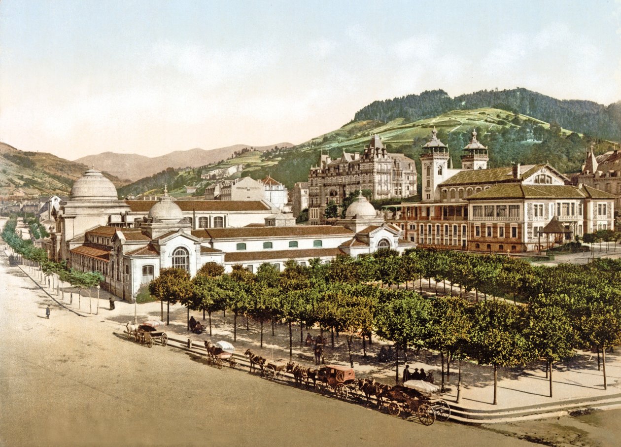 कैसीनो और स्नानघर, ला बॉरबॉले, फ्रांस, पब। 1890-1900 द्वारा फ्रेंच फोटोग्राफर