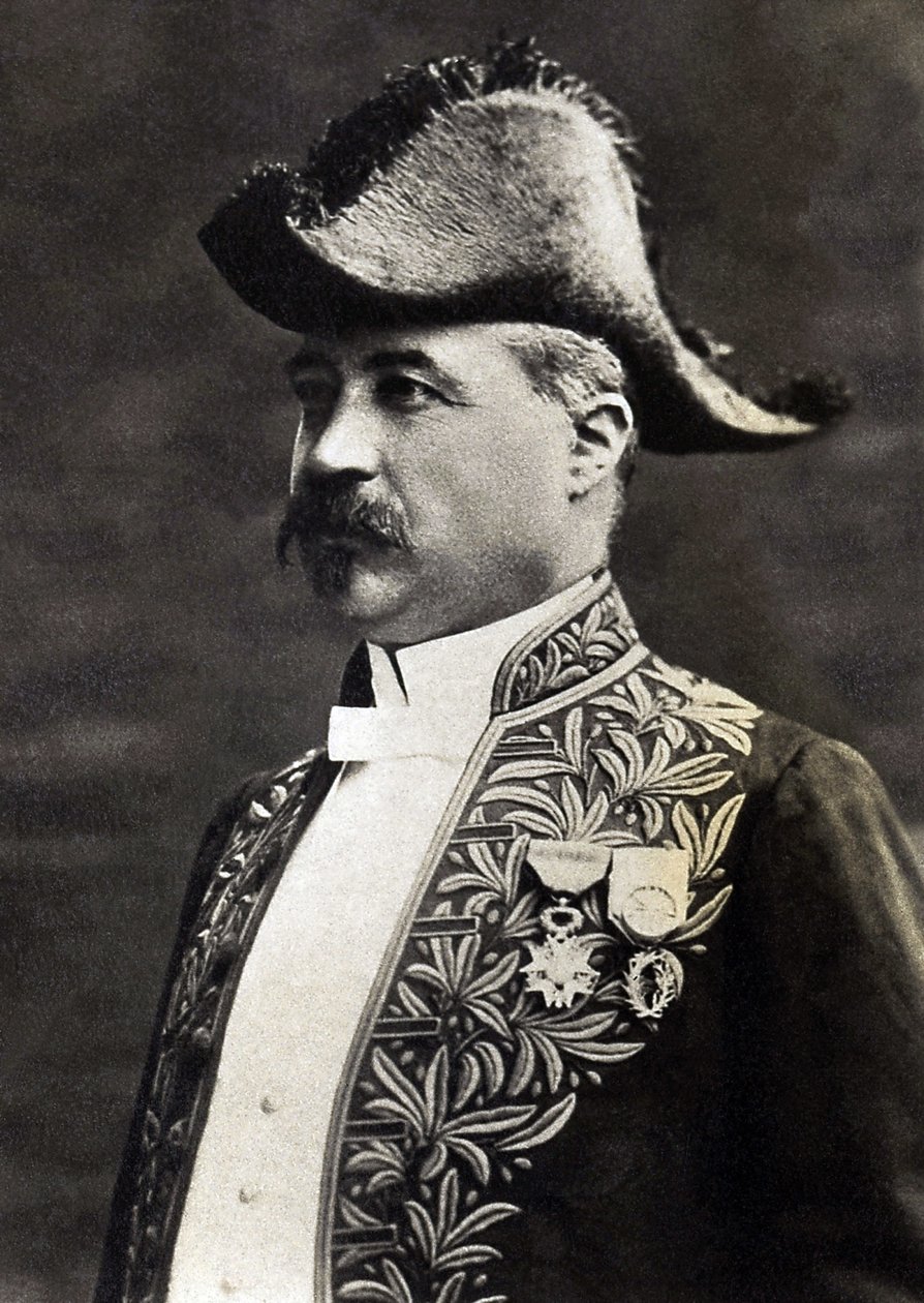 एमिल फागुएट का पोर्ट्रेट (1847-1916), साहित्यिक आलोचक, साहित्यिक इतिहासकार और फ्रांसीसी निबंधकार। द्वारा फ्रेंच फोटोग्राफर