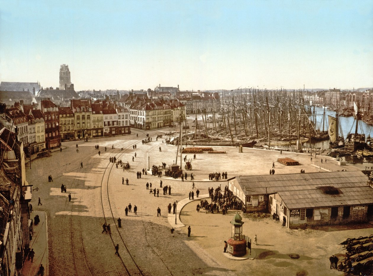 डनकर्क पोर्ट, 1890-1900 का दृश्य द्वारा फ्रेंच फोटोग्राफर