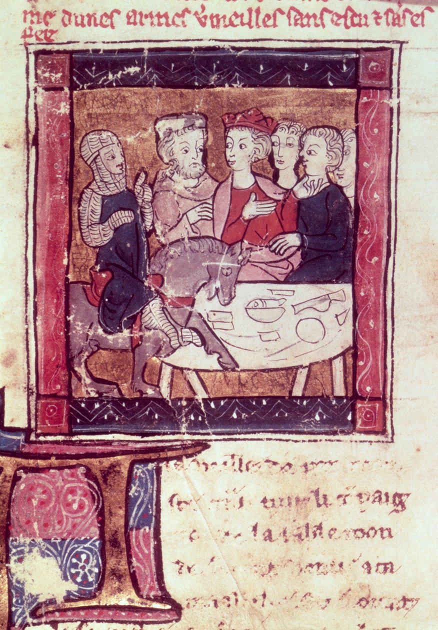 4697 फ्रा। 110 f.405 गालद आर्थर में आता है, c.1250-80 (151821 भी देखें) द्वारा फ्रेंच स्कूल