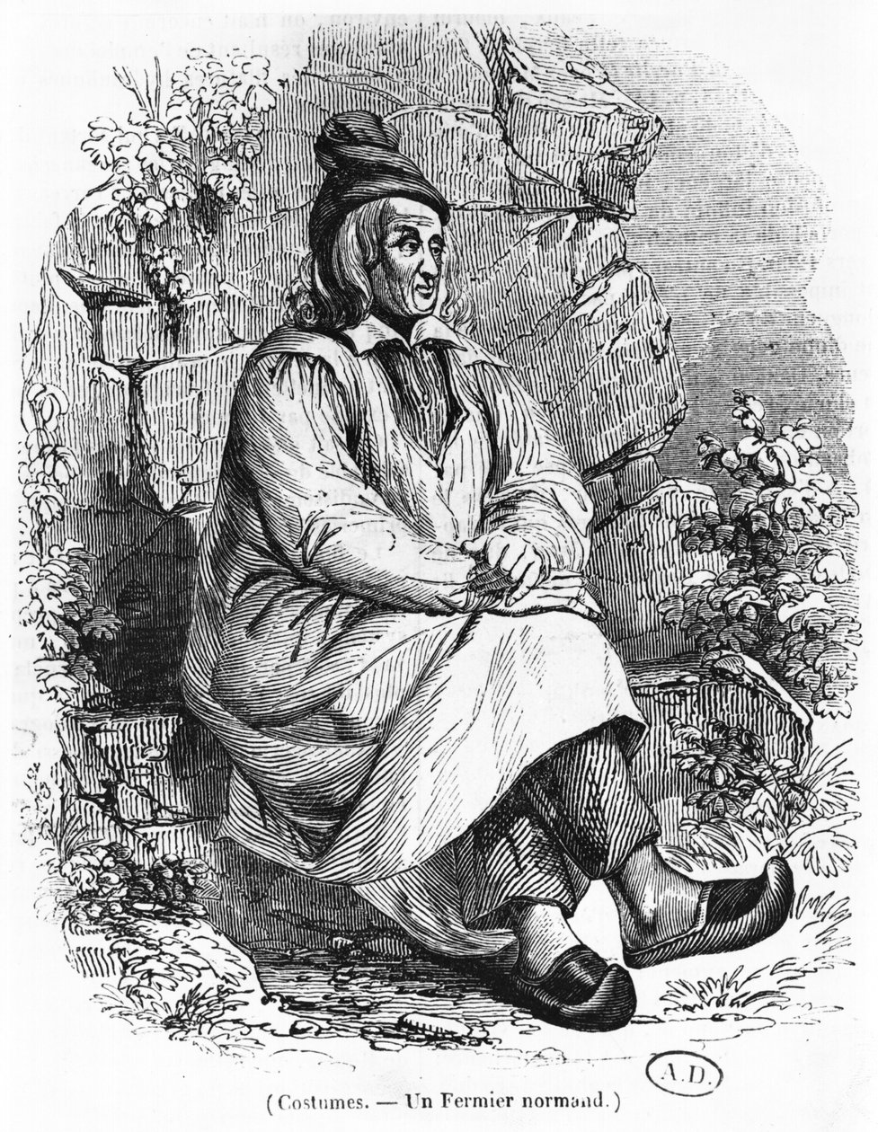 नॉरमैंडी का एक किसान, c.1840 द्वारा फ्रेंच स्कूल