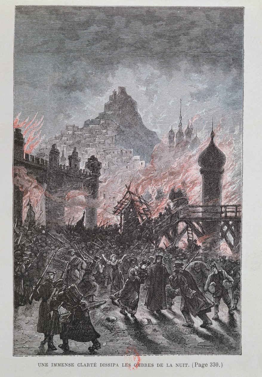 जूल्स वर्ने (1828-1905) 1893 द्वारा मिशेल स्ट्रोगोफ़ से एक विशाल प्रकाश ने छाया को नष्ट कर दिया द्वारा फ्रेंच स्कूल
