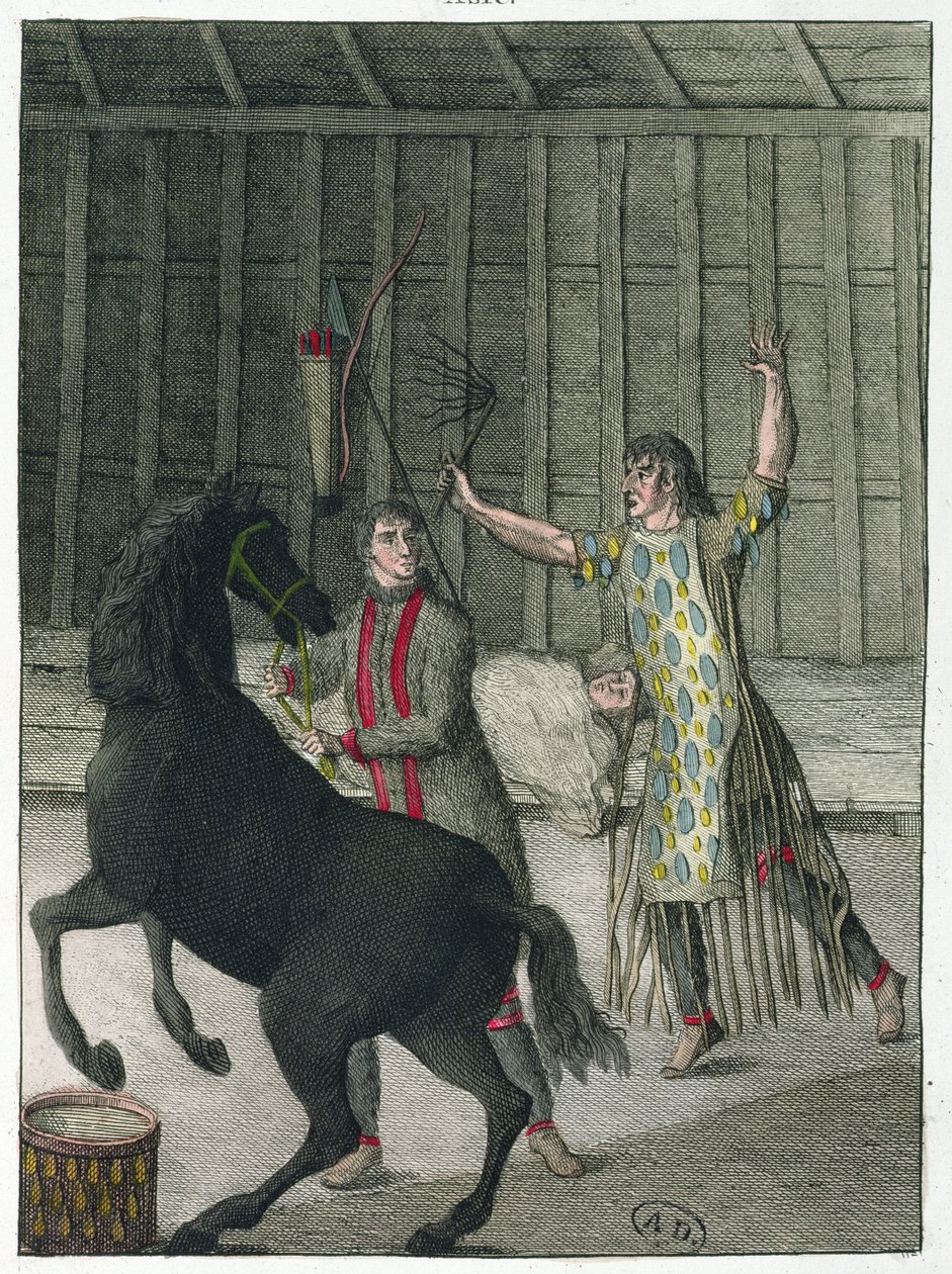 साइमन, साइबेरिया के एक दुष्ट व्यक्ति को गायब करने वाला शमन, c.1811 द्वारा फ्रेंच स्कूल
