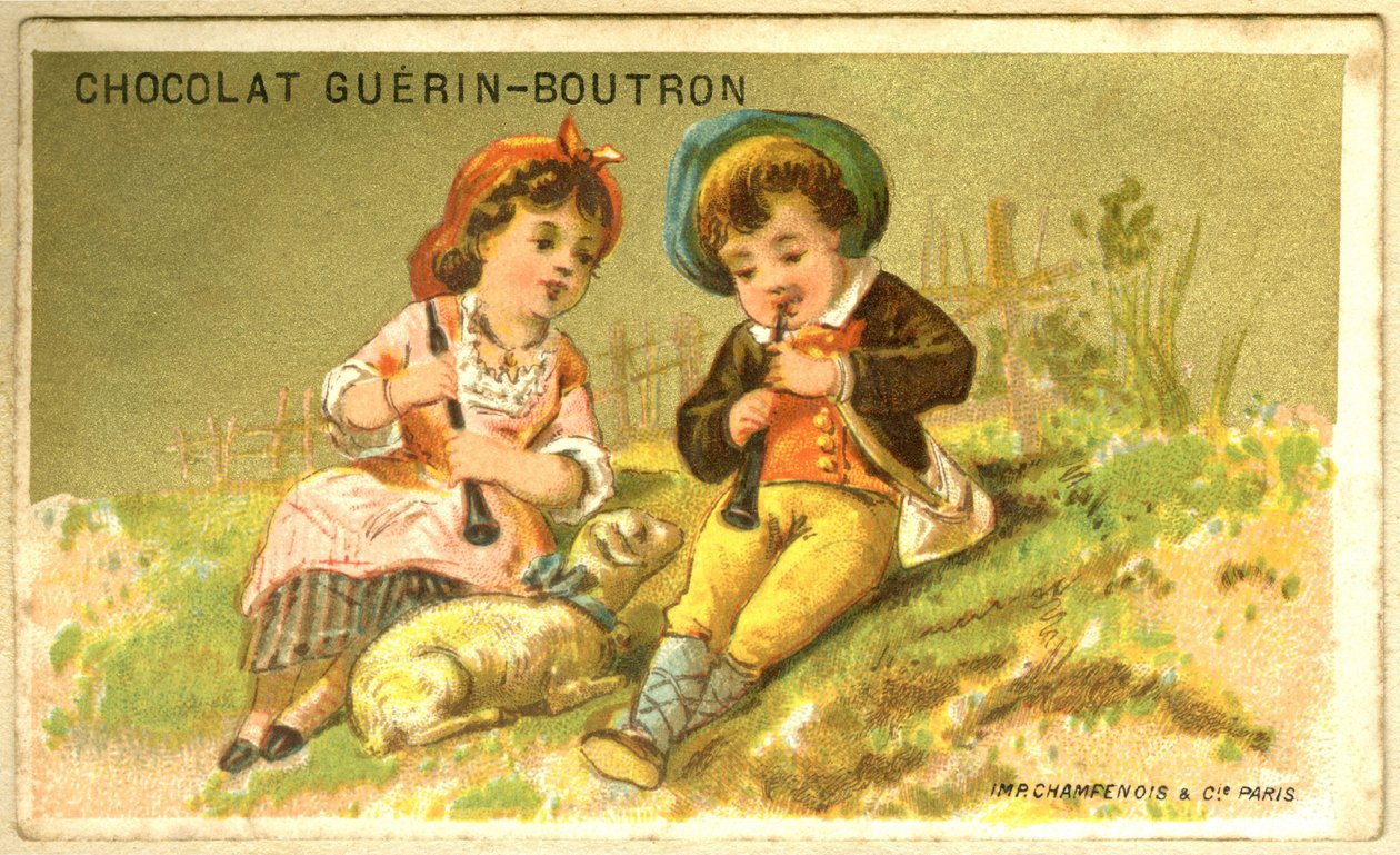 Guérin Boutron चॉकलेट (क्रोमोलिथोग्राफ) का विज्ञापन क्रोमोलिथोग्राफी द्वारा फ्रेंच स्कूल