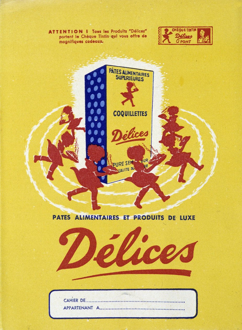 भोजन पास्ता के लिए विज्ञापन "" Delices ""। द्वारा फ्रेंच स्कूल
