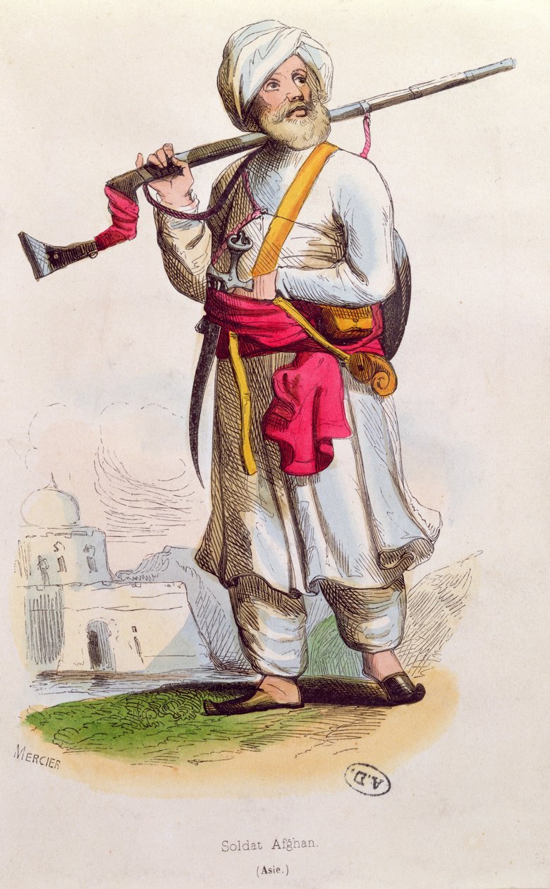 अफगान सोल्जर, c.1840-50 द्वारा फ्रेंच स्कूल