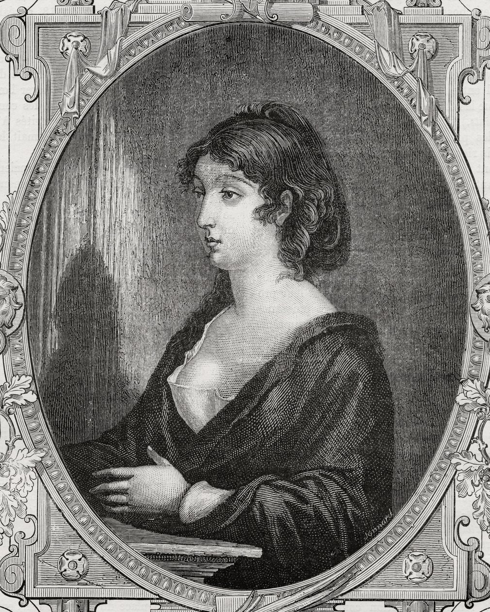 एनीमे सेसिल रेनॉल्ट (1774-94) को रामबर्ट के बाद पन्नामेकर द्वारा उत्कीर्ण, लुईस ब्लैंक द्वारा &39;फ्रांसीसी क्रांति का इतिहास&39; से (1811-82) द्वारा फ्रेंच स्कूल