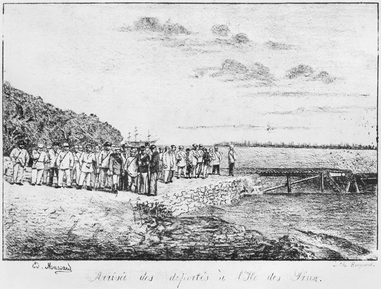 आइल ऑफ पाइन्स का एल्बम, डोरपोर्ट्स का आगमन, 1877 द्वारा फ्रेंच स्कूल