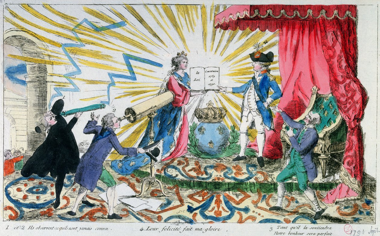 राजा लुई XVI (1754-93) द्वारा संविधान की स्वीकृति का रूपक, 1791 द्वारा फ्रेंच स्कूल