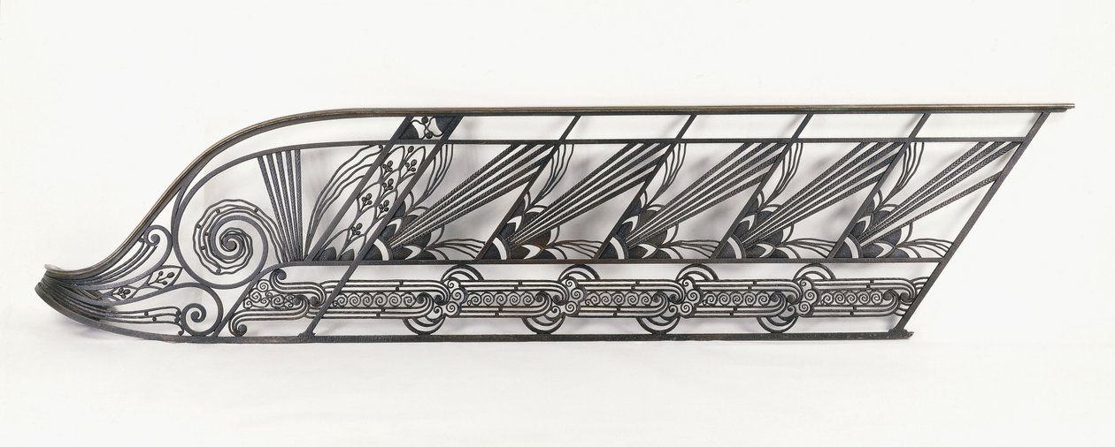 एक आर्ट डेको सीढ़ी बालस्ट्रेड डेलियन द्वारा डिजाइन किया गया, c.1920s-1930 (कांस्य, गढ़ा लोहा) द्वारा फ्रेंच स्कूल