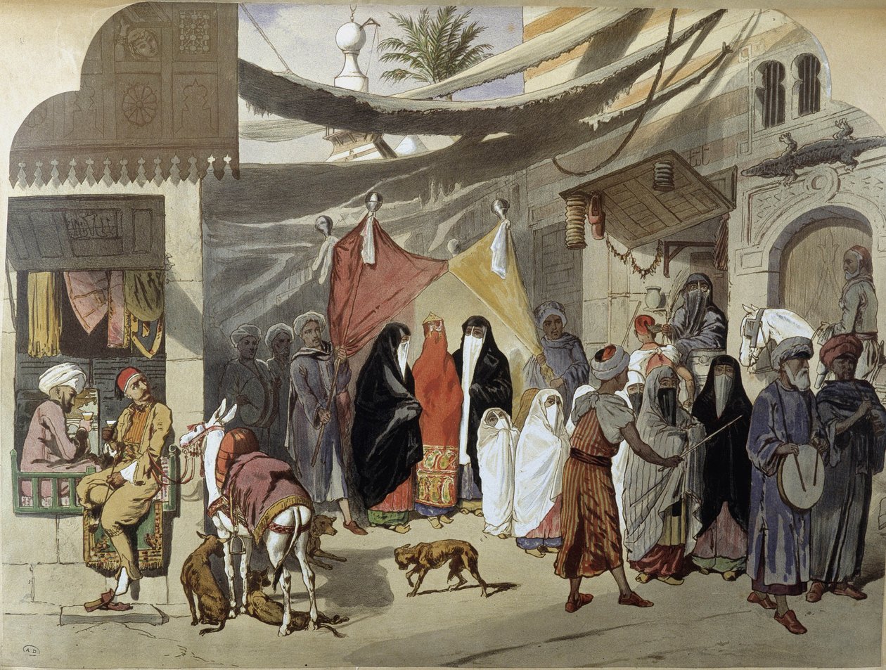काहिरा में अरब विवाह - ""आधुनिक मिस्र" में, हेनरी डी अमाउंट द्वारा, v.1870 द्वारा फ्रेंच स्कूल