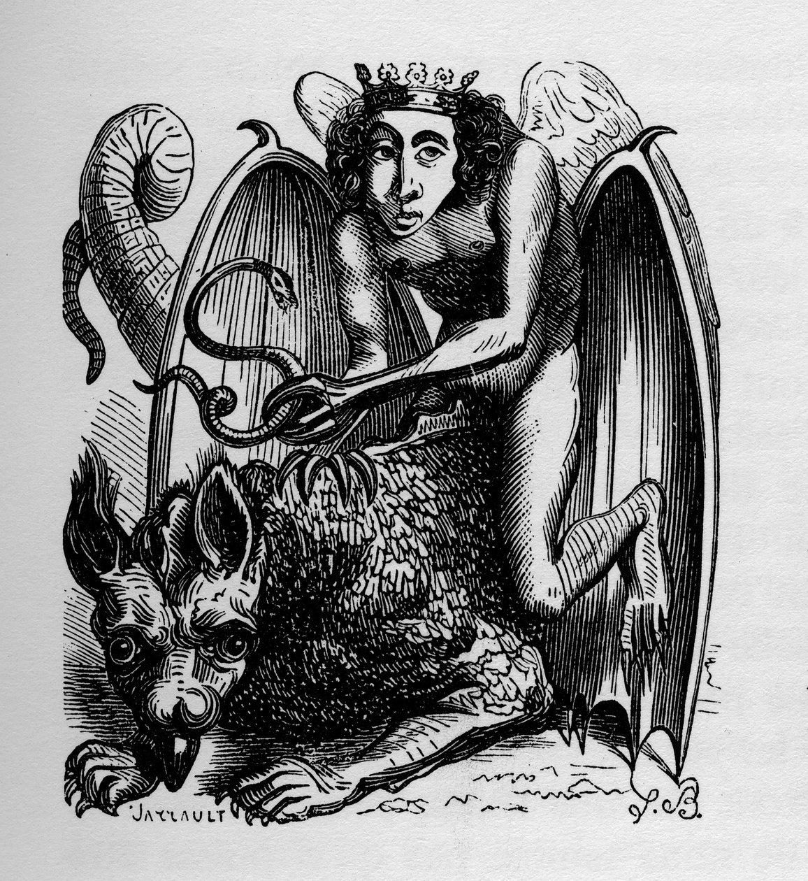 Astaroth - जैक्स एल्बिन साइमन कॉलिन डे प्लान्सी द्वारा 'इनफर्नल डिक्शनरी' से चित्रण द्वारा फ्रेंच स्कूल