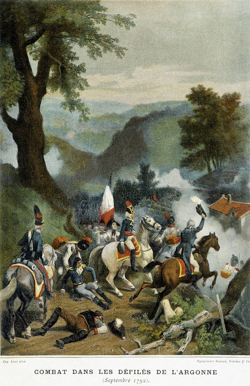 Argonne अशुद्ध में लड़ाई (Ardennes, मार्ने और Meuse)। इस अभियान (1792) के दौरान ही डुमौरीज ने वाल्मी की जीत हासिल की। द्वारा फ्रेंच स्कूल
