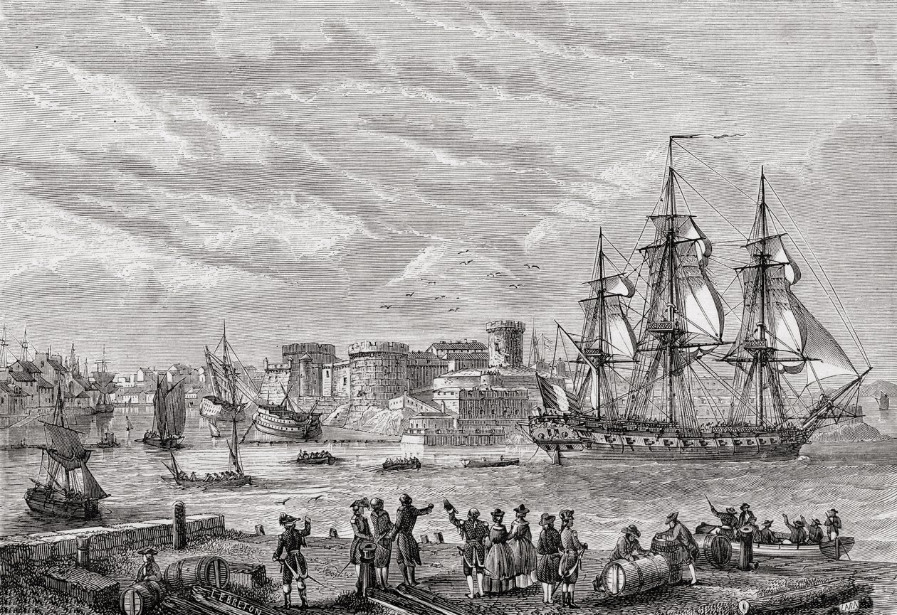1791 में ब्रेस्ट, लुईस ब्लैंक (1811-82) द्वारा &39;फ्रांसीसी क्रांति का इतिहास&39; से ब्रेटन द्वारा उत्कीर्ण द्वारा फ्रेंच स्कूल