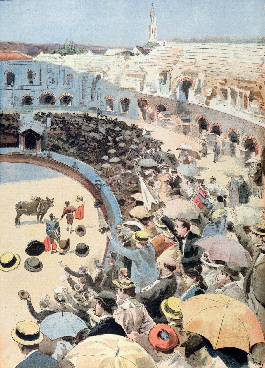 निम में बुलफाइट, ले पेटिट जर्नल, 1894 से चित्रण द्वारा फ्रेंच स्कूल