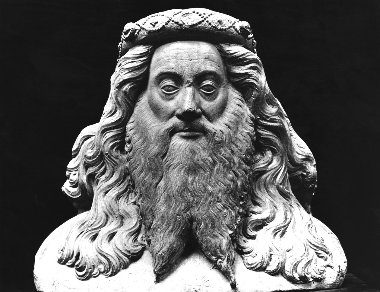 जीन II डी वियना की अंतिम संस्कार प्रतिमा से बस्ट (d.1435), पैग्नी की सीगनॉरिटी, लंबी दाढ़ी के साथ उपनाम, 15 वीं शताब्दी से मूल (प्लास्टर कास्ट) द्वारा फ्रेंच स्कूल