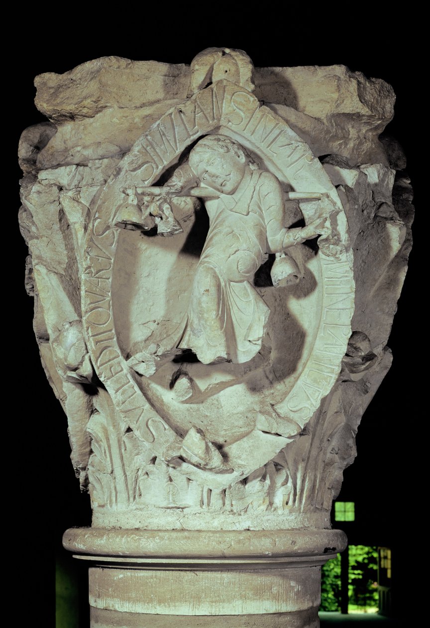 Plainsong की चौथी कुंजी को दर्शाती राजधानी, c.1095 द्वारा फ्रेंच स्कूल