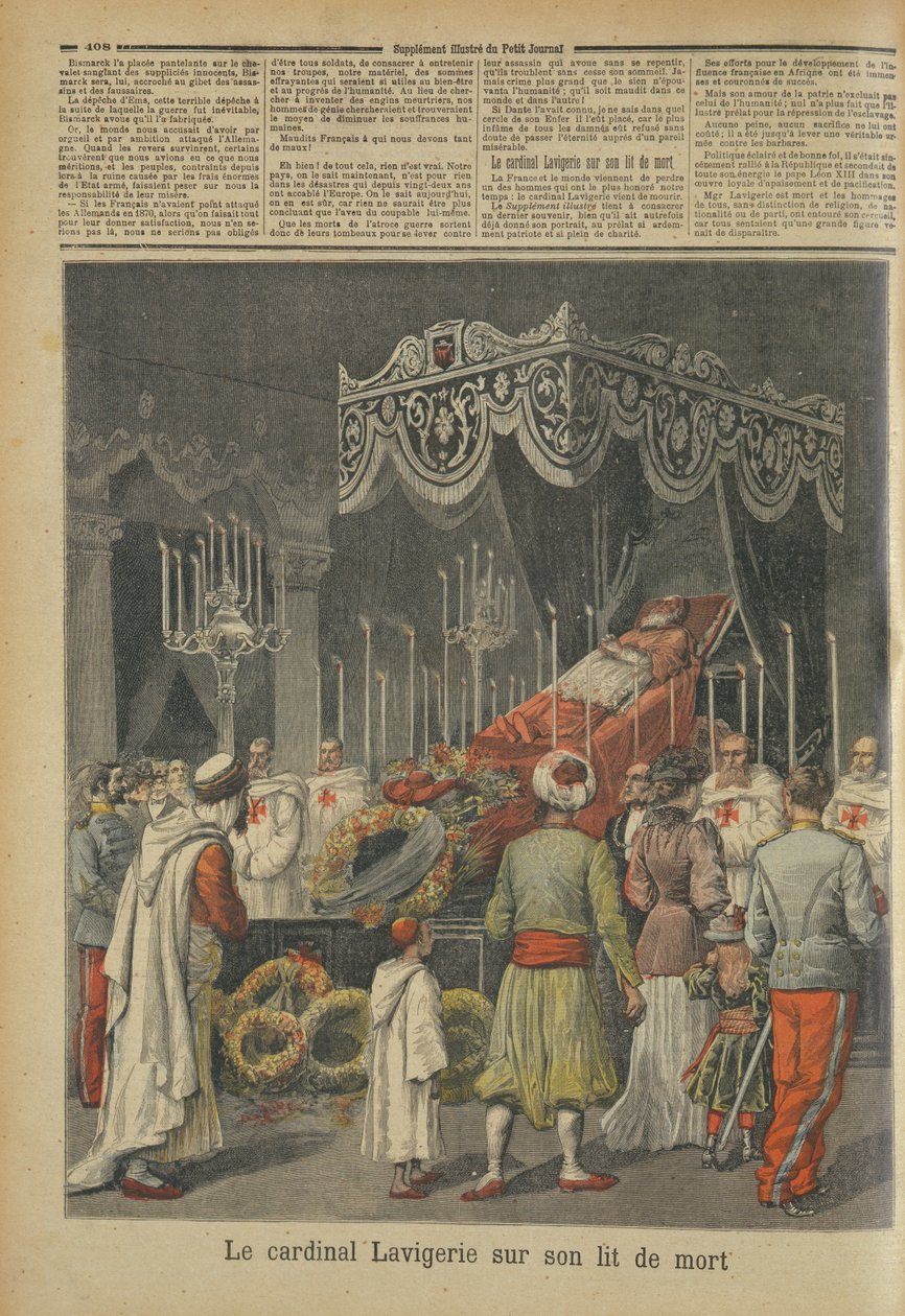 कार्डिनल लावेरी (1825-92) अपनी मृत्यु पर, ले पेटिट जर्नल से, 17 दिसंबर 1892 को द्वारा फ्रेंच स्कूल
