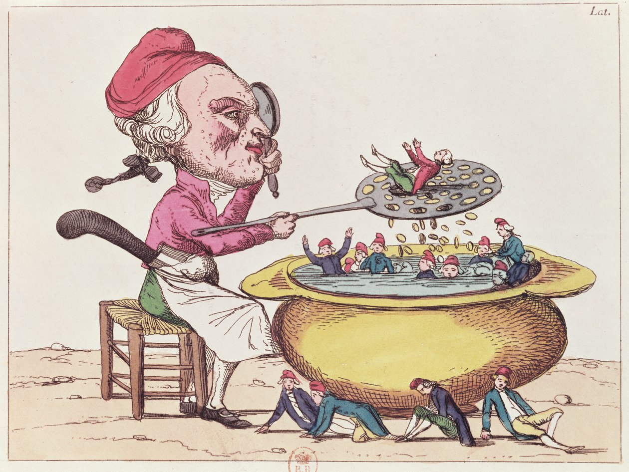 Robespierre (1758-94), 1793 द्वारा मैक्सिमिलियन का कैरिकेचर द्वारा फ्रेंच स्कूल