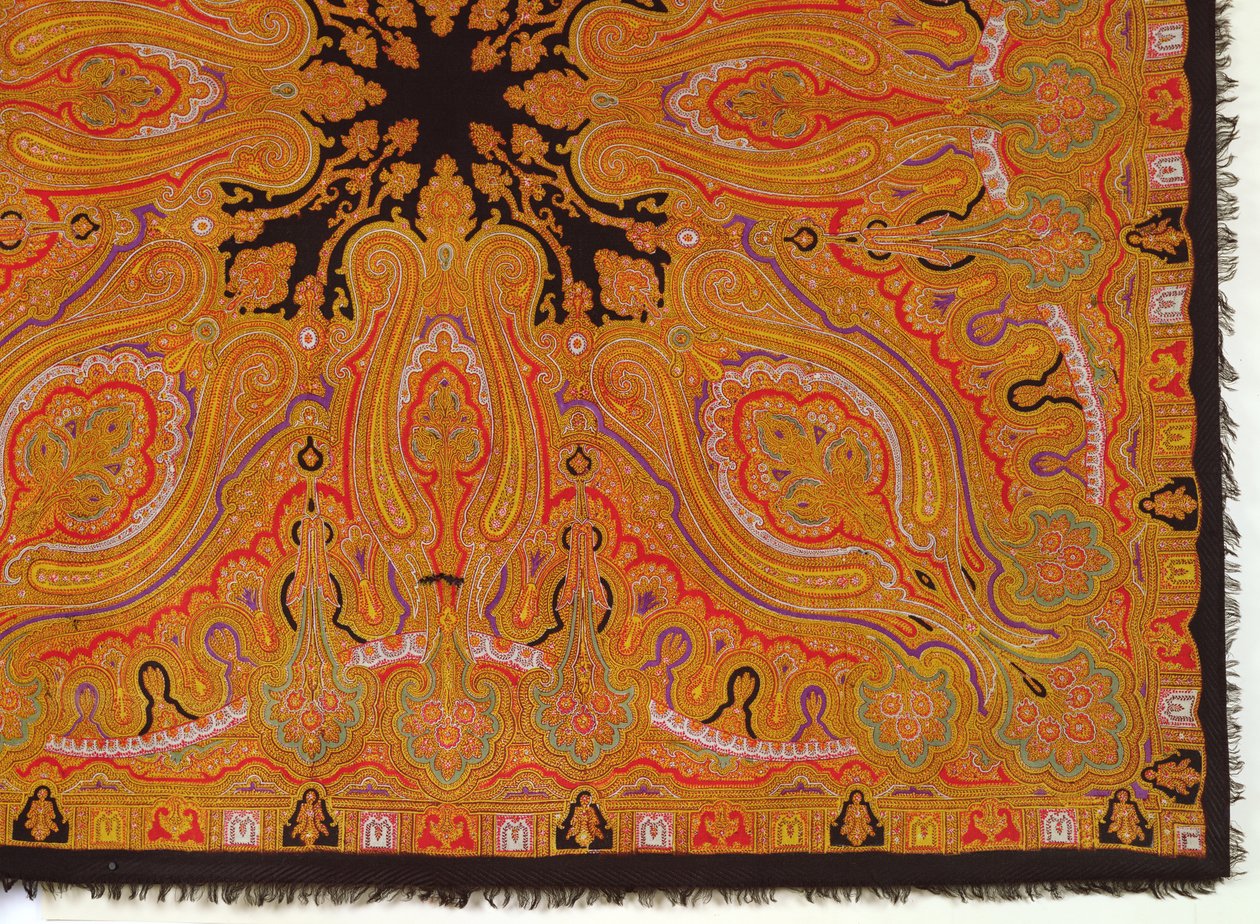 कश्मीरी दुपट्टा, c.1870-80 (कपड़ा) द्वारा फ्रेंच स्कूल