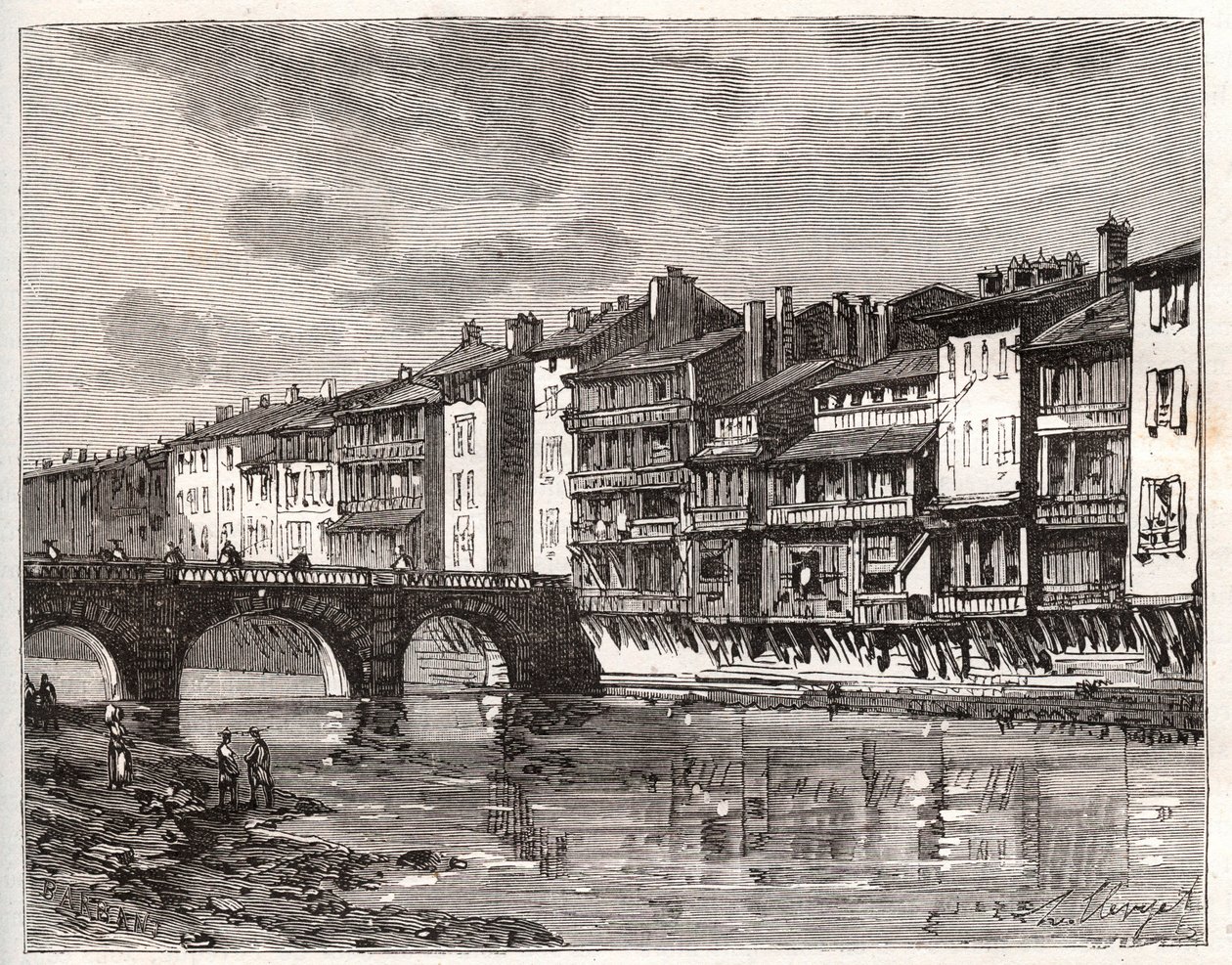 Castres - Langedoc-Roussillon-Midi-Pyrenees - V.-A द्वारा "ला फ्रांस इलस्ट्रेशन: भूगोल, इतिहास, सांख्यिकीय प्रशासन" में उत्कीर्णन। माल्ट-ब्राउन। १८८४ द्वारा फ्रेंच स्कूल