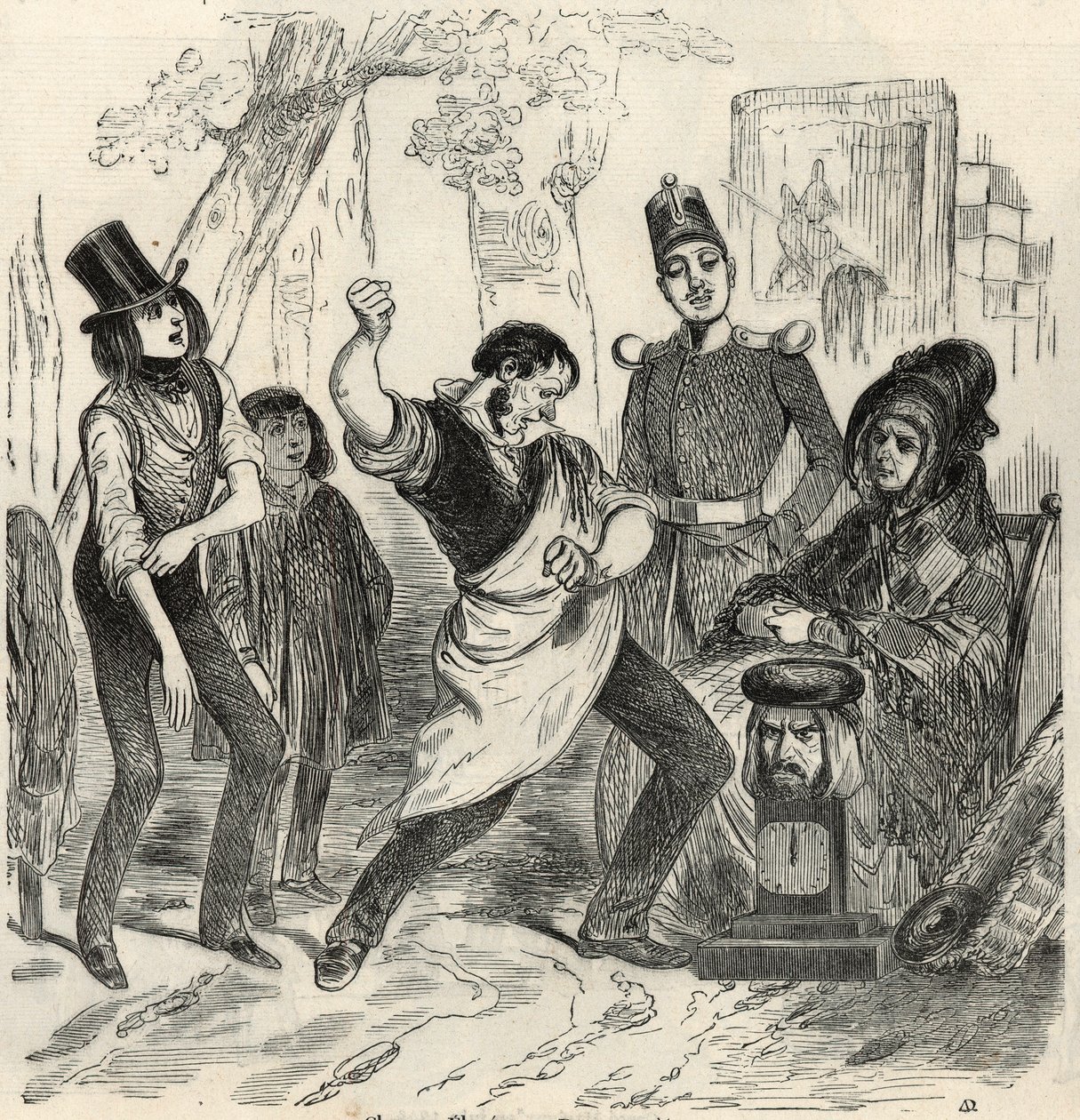 चैंप्स-एलिसीज़ (चैंप्स एलिसीज़) - डायनेमोमीटर - एडमंड टेक्सियर 1852 द्वारा "झांकी-डी-पेरिस" में उत्कीर्णन द्वारा फ्रेंच स्कूल