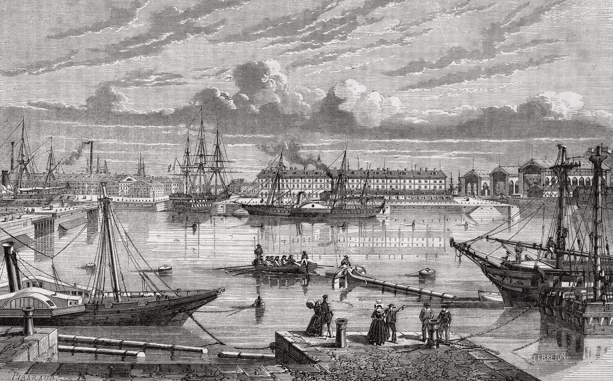 18 वीं शताब्दी में चेरबर्ग, लुई ब्लैंक (1811-82) द्वारा &39;फ्रेंच क्रांति का इतिहास&39; से पिबरौद के बाद ब्रेटन द्वारा उत्कीर्ण द्वारा फ्रेंच स्कूल