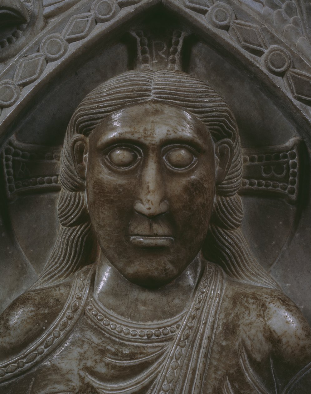 महिमा में मसीह, चेहरे का विवरण (संगमरमर) (162694 भी देखें) द्वारा फ्रेंच स्कूल