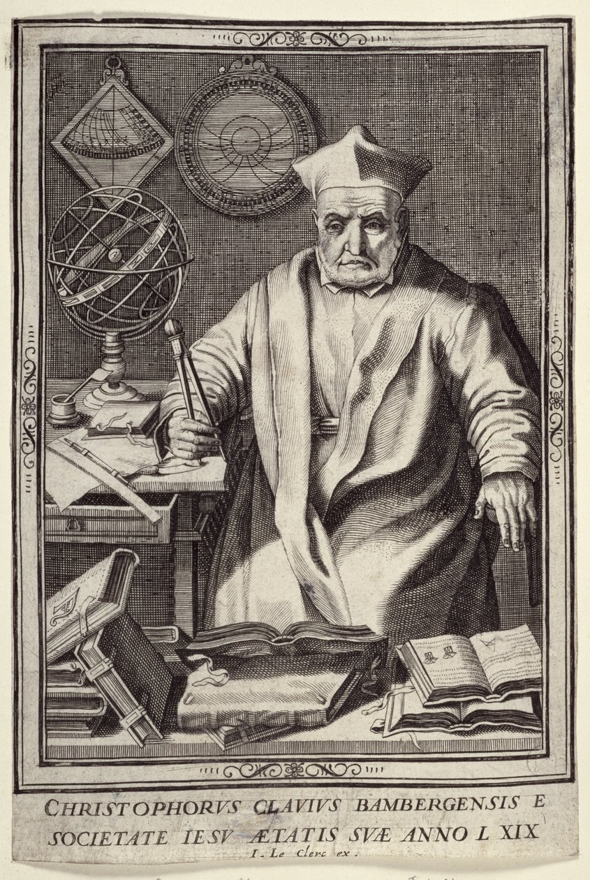 क्रिस्टोफर क्लाविस (1537-1612) एज 69, जीन ले क्लर्क द्वारा प्रकाशित, c.1606-07 द्वारा फ्रेंच स्कूल