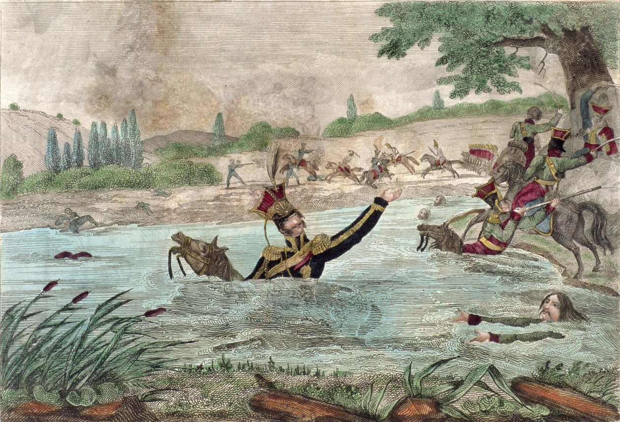 एल्स्टेरा नदी, 1813 में प्रिंस जोसेफ पोनोटोव्स्की (1763-1813) की मृत्यु द्वारा फ्रेंच स्कूल