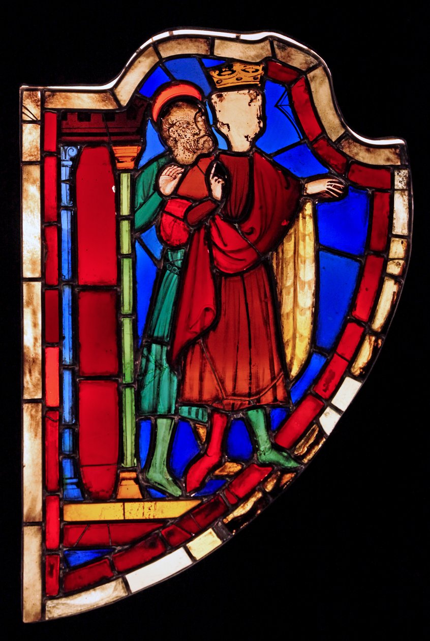 दो लोगों को दर्शाते हुए, पूर्व Ste Chapelle (बे सी, एस्तेर खिड़की) द्वारा फ्रेंच स्कूल