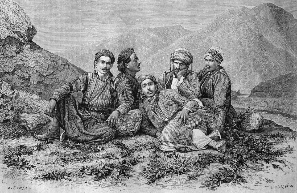 गधा-ड्राइवर, आज सीरिया से। फेनिशिया, लेबनान और जुडिया की यात्रा करें। 1875-1880 लुईस चार्ल्स एमिल लॉरेट, 1884 (बीडब्ल्यू उत्कीर्णन) द्वारा फ्रेंच स्कूल