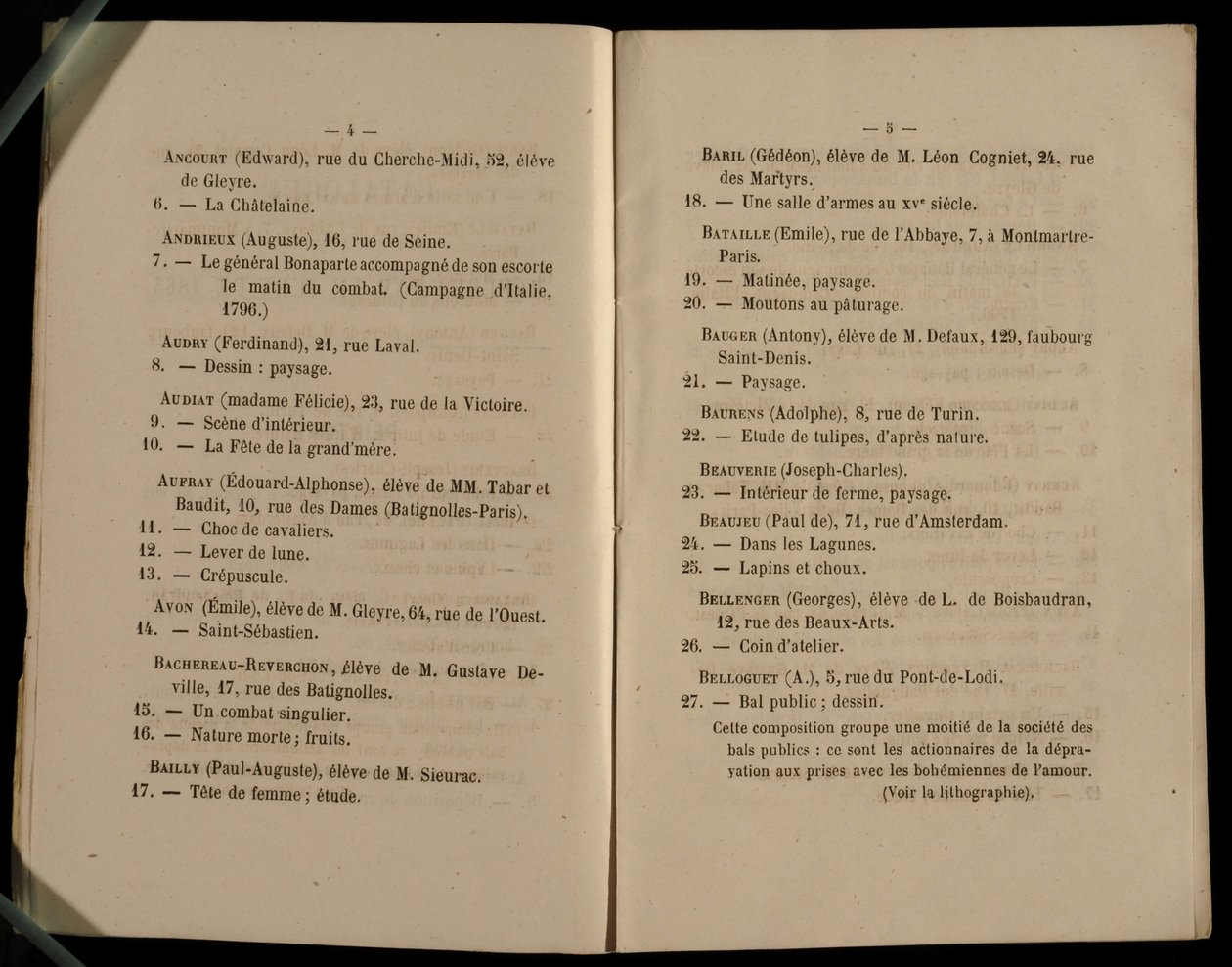 सैलून डेस मना, 1863 से डबल पेज द्वारा फ्रेंच स्कूल