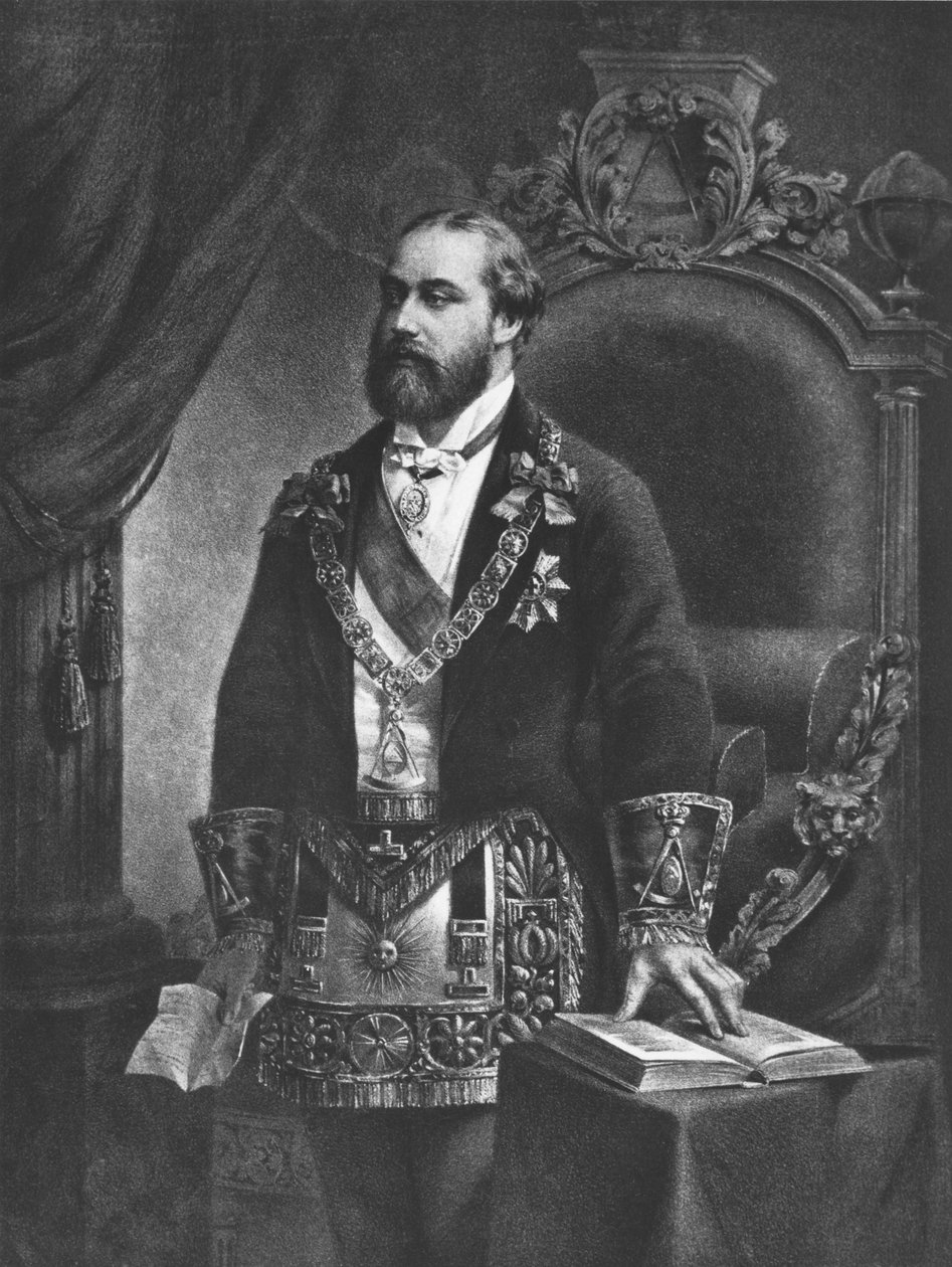 एडवर्ड (1841-1910) वेल्स के राजकुमार, बाद में एडवर्ड सप्तम, ग्रैंड मास्टर ऑफ फ्रीमेसरी, 1884 द्वारा फ्रेंच स्कूल