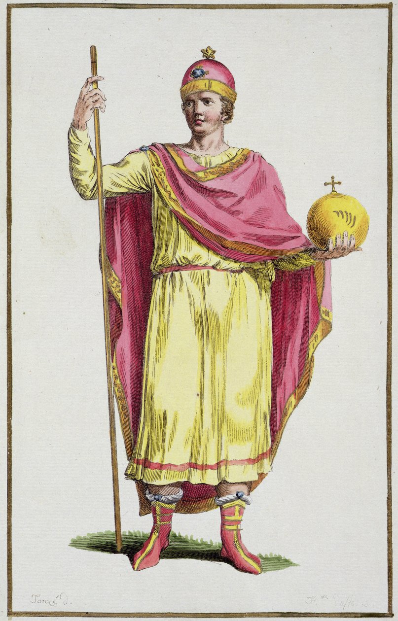 पियरे डफ़लोस (1742-1816), 1780 (तांबा उत्कीर्णन) द्वारा उत्कीर्ण सम्राट ओटो III (980-1002) द्वारा फ्रेंच स्कूल