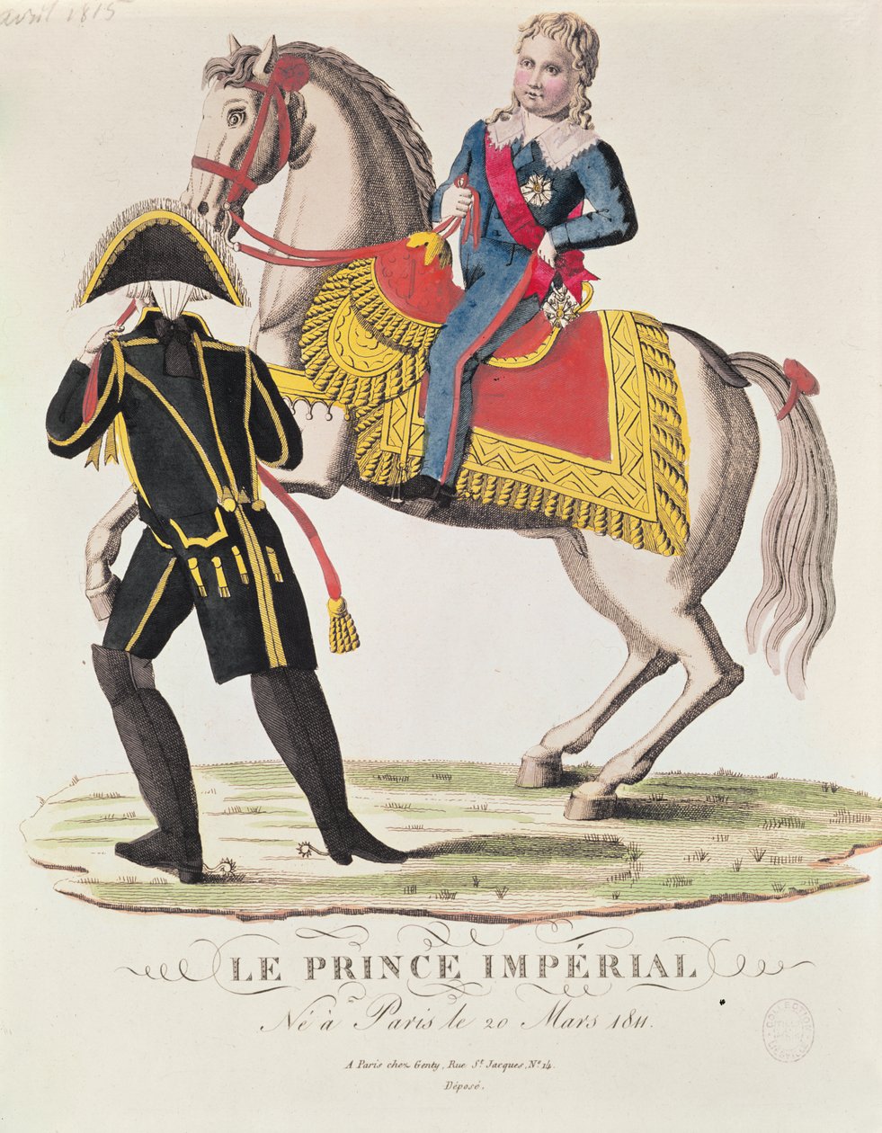 नेपोलियन द्वितीय (1811-32) रोम के राजा, अप्रैल 1815 के अश्वारोही चित्र द्वारा फ्रेंच स्कूल