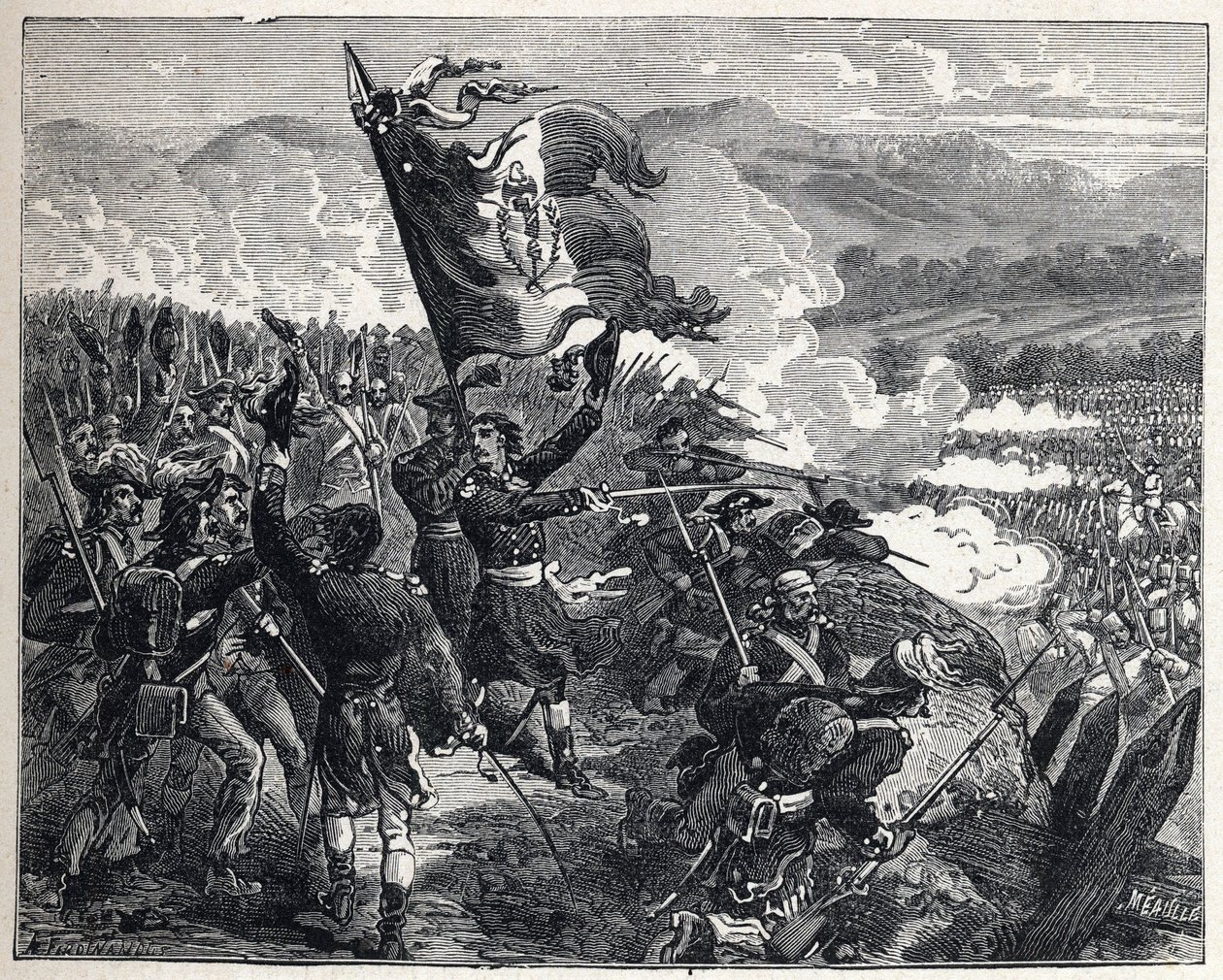 पहला गठबंधन: कर्नल एंटोनी गुइल्यूम (एंटोनी-गिलौम) रैम्पोन (1759-1842) 12 अप्रैल को मोंटेनोट की लड़ाई में द्वारा फ्रेंच स्कूल