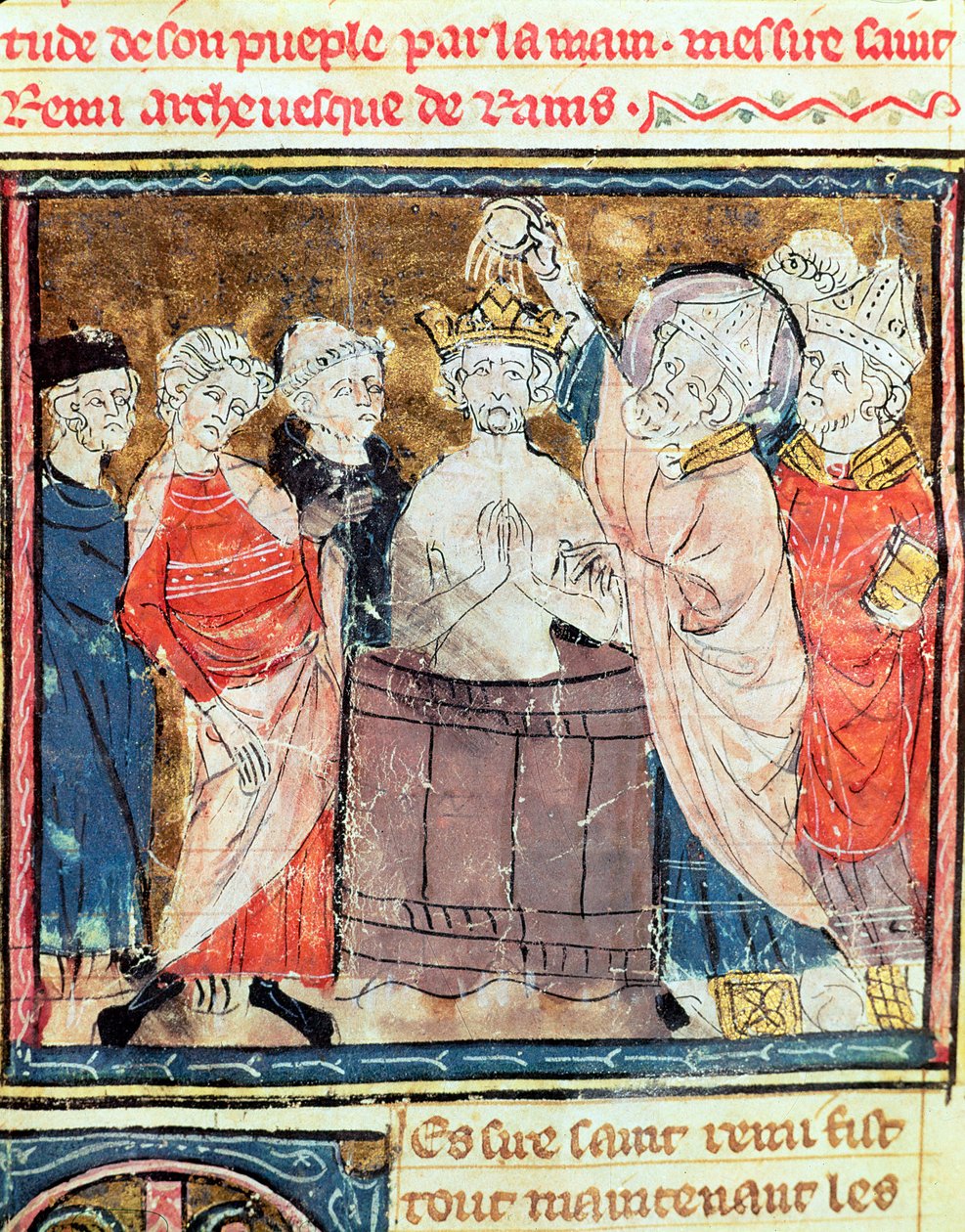 Fol.11r सेंट रेमीगियस, बिशप ऑफ रिम्स द्वारा फ्रेंच स्कूल