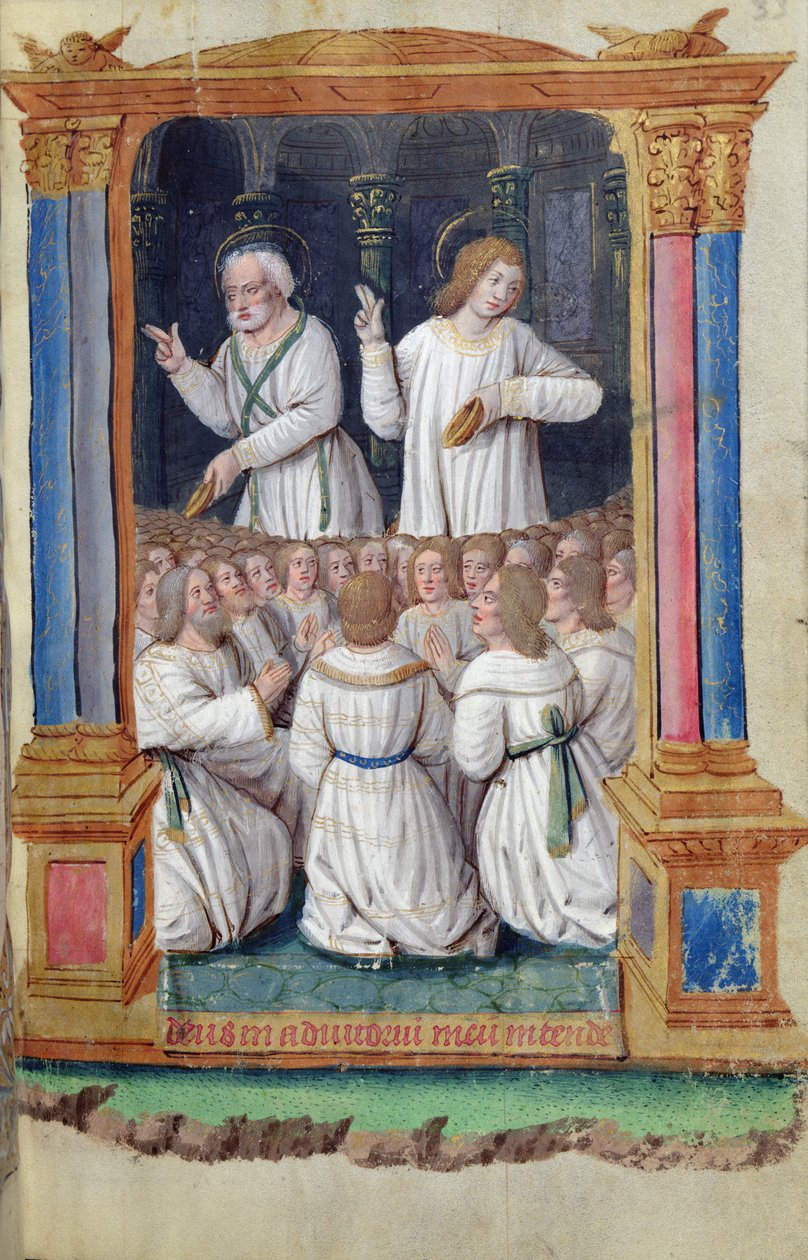 Fol.33r सेंट पीटर और सेंट जॉन द फेटफुलिंग द फेयर्स, फ्रॉम द लार्स डे रोम द्वारा फ्रेंच स्कूल