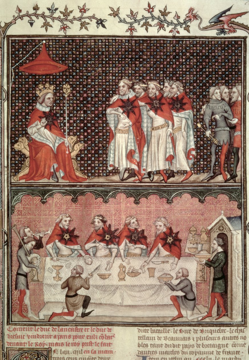 Fr 2813 fol.39 द डैफिन चार्ल्स (1338-80) और ग्रैंड स्टेटस डी फ्रांस, 1375-79 से तीन राज्यों के कर्तव्य द्वारा फ्रेंच स्कूल