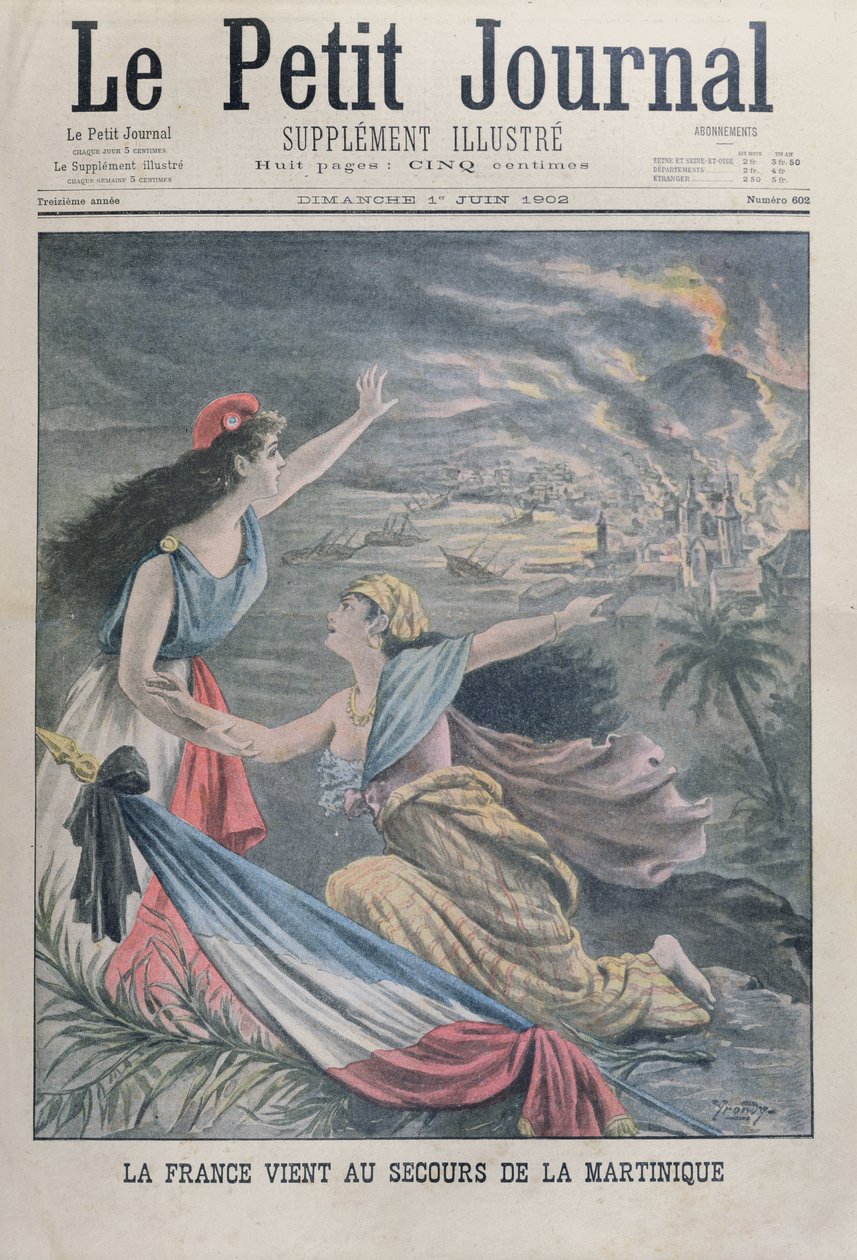 1 जून 1902 में ले पेटिट जर्नल से मार्टीनिक पर ज्वालामुखी के विच्छेदन के बाद फ्रांस ने मार्टिक की मदद की द्वारा फ्रेंच स्कूल