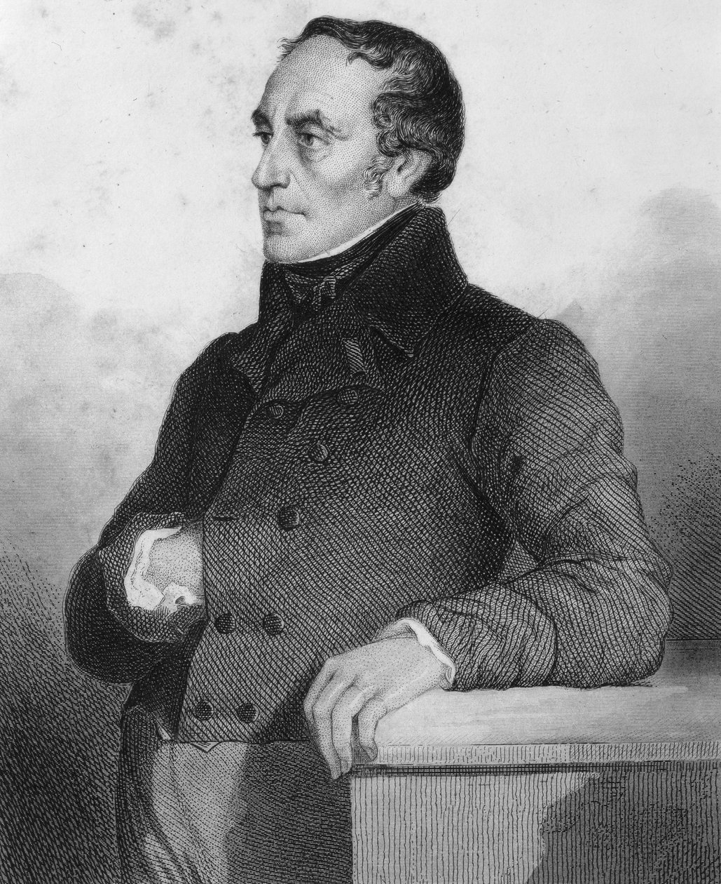 फ़्राँस्वा गुइज़ोट (1787 - 1874), फ्रांसीसी राजनीतिज्ञ और इतिहासकार - "लुई फिलिप के राजनीतिक और निजी जीवन का इतिहास" में उत्कीर्णन द्वारा फ्रेंच स्कूल